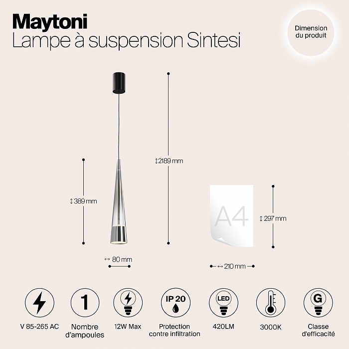 Светильник Maytoni P090PL-L12CH3K