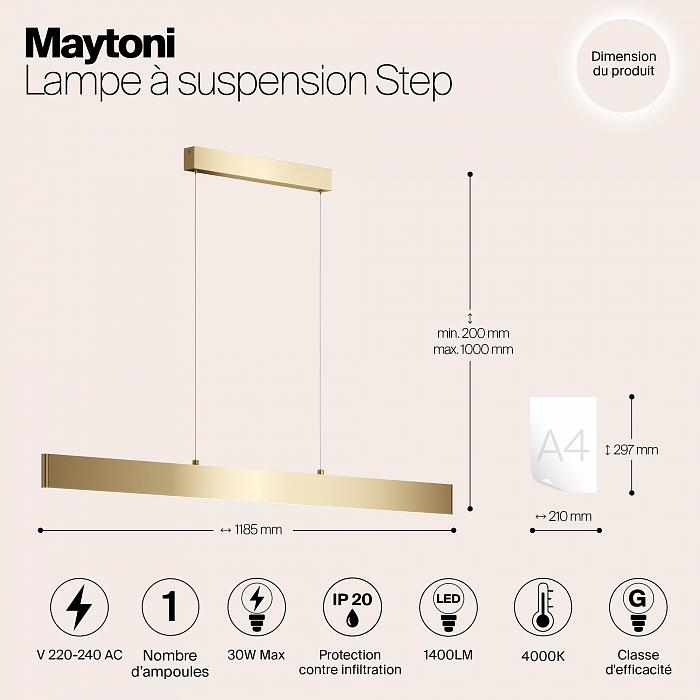 Светильник Maytoni P010PL-L30G4K