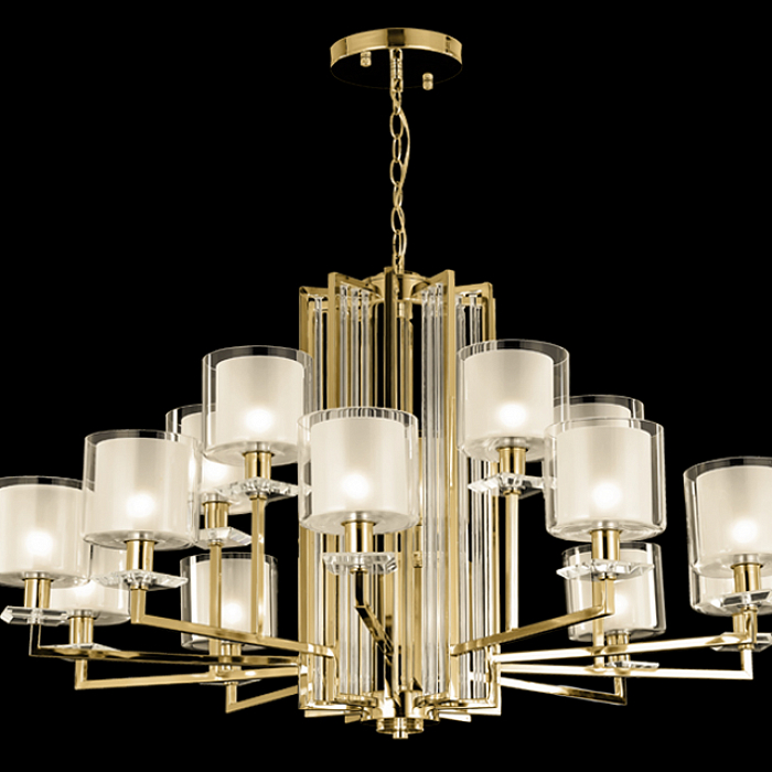 Люстра Crystal Lux NICOLAS SP-PL10+5 GOLD/WHITE
